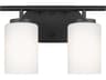 Oslo 2-Light Midnight Black Glass Vanity Light