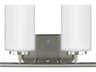 Oslo 2-Light Brushed Nickel Glass Vanity Light