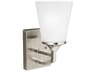 Hanford 1-Light Brushed Nickel Glass Wall Sconce