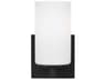 Hettinger 1-Light Midnight Black Glass Wall Sconce