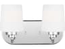 Windom 2-Light Chrome Glass Vanity Light