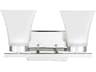 Bayfield 2-Light Chrome Glass Vanity Light