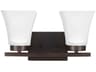 Bayfield 2-Light Bronze Glass Vanity Light