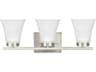 Bayfield 3-Light Brushed Nickel Glass Vanity Light