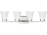 Bayfield 4-Light Chrome Glass Vanity Light