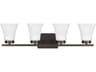 Bayfield 4-Light Bronze Glass Vanity Light