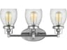 Belton 3-Light Chrome Glass Vanity Light