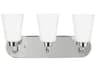 Kerrville 3-Light Chrome Glass Vanity Light