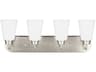 Kerrville 4-Light Brushed Nickel Glass Vanity Light