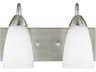Seville 2-Light Brushed Nickel Glass Vanity Light