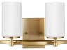 Alturas 2-Light Satin Brass Glass Vanity Light