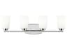 Franport 4-Light Chrome Glass Vanity Light