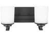 Kemal 2-Light Midnight Black Glass Vanity Light