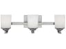 Kemal 3-Light Brushed Nickel Glass Vanity Light