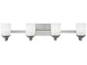 Kemal 4-Light Brushed Nickel Glass Vanity Light