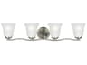 Emmons 4-Light Brushed Nickel Glass Vanity Light