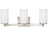 Hettinger 3-Light Brushed Nickel Glass Vanity Light