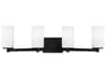 Hettinger 4-Light Midnight Black Glass Vanity Light