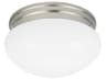Webster 1-Light Brushed Nickel Glass Flush Mount