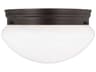 Webster 2-Light Bronze Glass Flush Mount