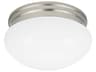 Webster 2-Light Brushed Nickel Glass Flush Mount