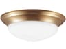 Nash 1-Light Satin Brass Glass Bowl Flush Mount