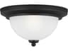 Geary 1-Light Midnight Black Glass Bowl Flush Mount