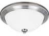 Geary 1-Light Brushed Nickel Glass Bowl Flush Mount