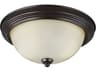 Geary 2-Light Bronze Glass Bowl Flush Mount