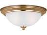Geary 2-Light Satin Brass Glass Bowl Flush Mount