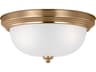 Geary 3-Light Satin Brass Glass Bowl Flush Mount