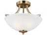 Geary 2-Light Satin Brass Glass Bowl Pendant