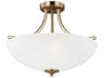 Geary 3-Light Satin Brass Glass Bowl Pendant