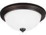 Geary 3-Light Bronze Glass Bowl Flush Mount