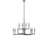 Ansley 12-Light Aged Iron Black Candelabra Tiered Chandelier