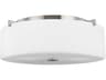 Sunset Drive 3-Light Brushed Steel Glass Drum Flush Mount