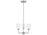 Emile 3-Light Brushed Steel Chandelier