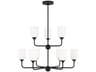 Emile 9-Light Midnight Black Tiered Chandelier