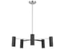 Zentro 5-Light Brushed Nickel Black Cylinder Chandelier