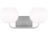 Rory 2-Light Brushed Steel Vanity Light