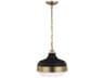 Cadence 2-Light Dark Antique Brass Matte Black Pendant