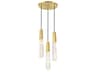 Drifting Droplets 3-Light Brushed Brass Linear Mini Pendant