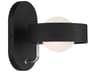 Lift Off 1-Light Sand Coal Polished Nickel Glass Wall Sconce
