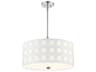 Patchwork 3-Light Polished Nickel Drum Pendant
