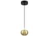 Halo 1-Light Coal Brushed Gold Black LED Globe Mini Pendant