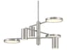 Swivel 6-Light Brushed Nickel Glass LED Chandelier