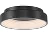 Conc 1-Light Coal Black LED Round Flush Mount