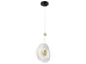 Topknot 1-Light Coal Brushed Gold Black Glass LED Round Mini Pendant