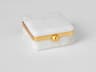 Alabaster / Gold Band 4" Swivel Box