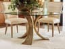 Round Glass Antique Gold Bronze Dining Table